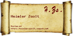 Heimler Zsolt névjegykártya